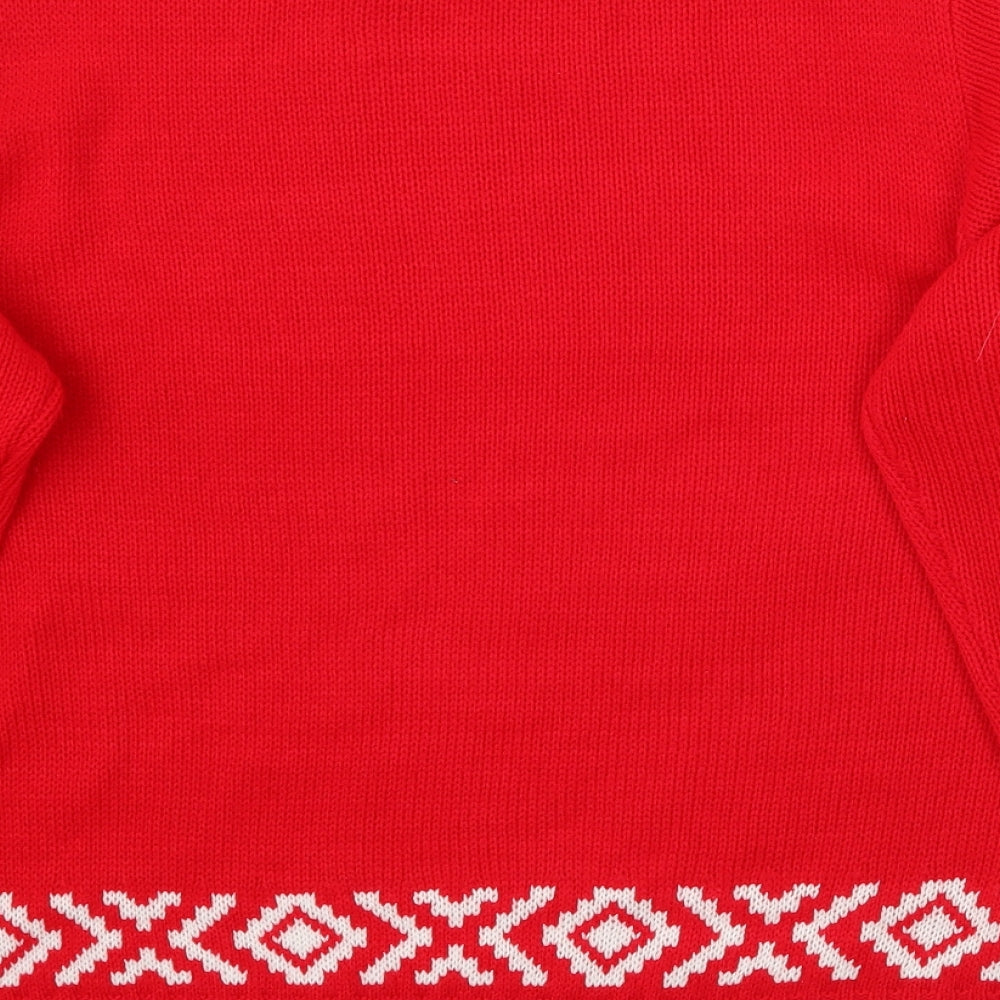 Boohoo Womens Red Pullover Jumper Size M