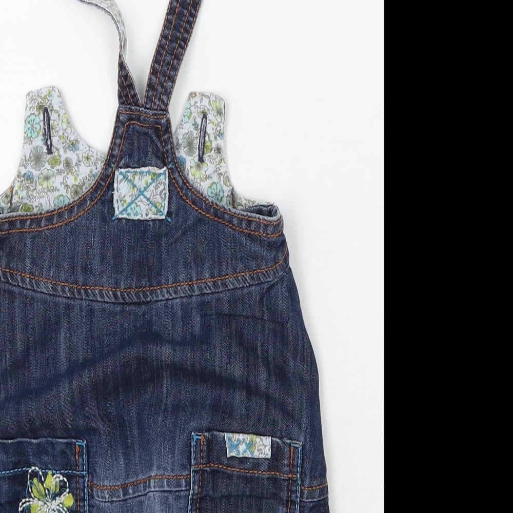 NEXT Girls Blue Pinafore/Dungaree Dress Size 6-9 Months