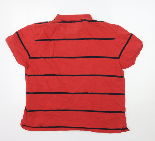 BHS Mens Red Striped Polo Size XL