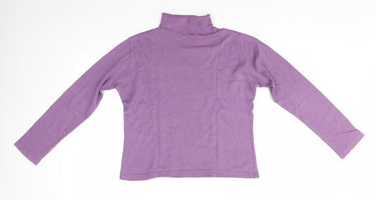 EWM Womens Purple Basic Blouse Size S