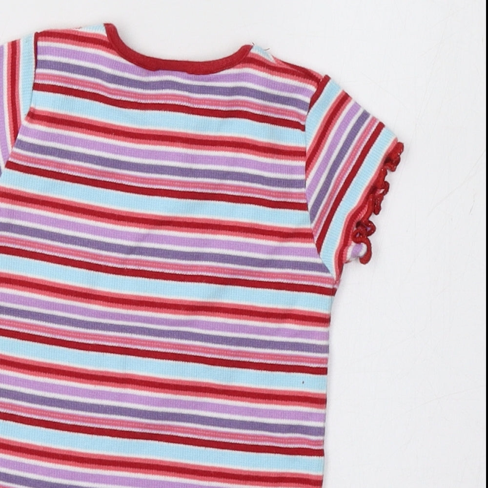 NEXT Baby Multicoloured Striped Basic T-Shirt Size 6-9 Months