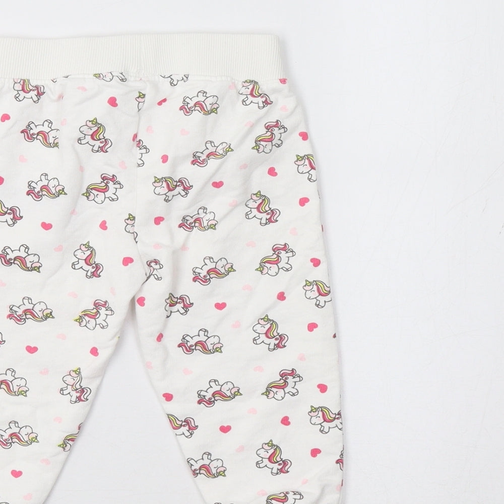 Ergee Baby White Geometric Pyjama Pants Size 12-18 Months - Unicorn Print