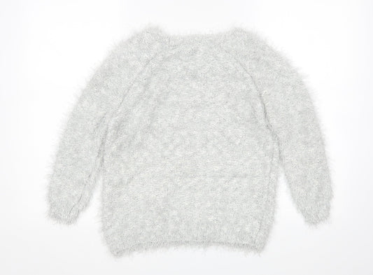 Womens UK Size 14 Debenhams Silver Pullover Jumper