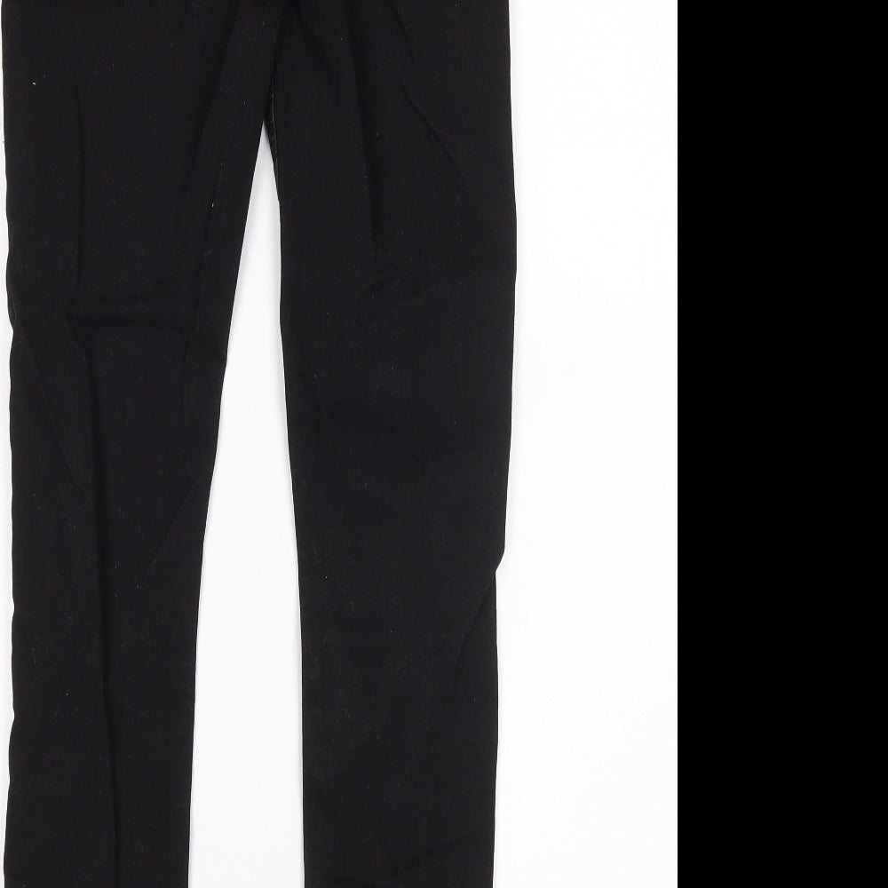 Brand and care label for Denim Co women’s black skinny jeans, size UK 8, 28-inch leg