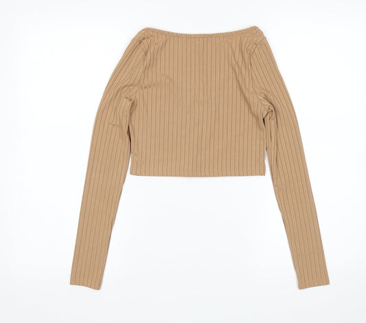 Shein Womens Brown Cropped T-Shirt Size XS