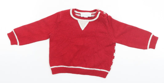 The White Company Baby Red Pullover Jumper Size 3-6 Months