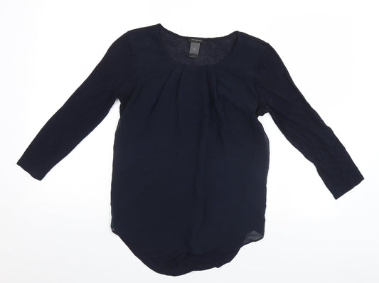 Womens UK Size XS Ann Taylor Black Basic T-Shirt