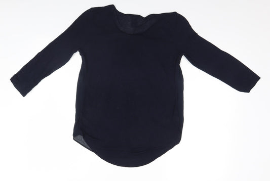 Ann Taylor Womens Black Basic T-Shirt Size XS