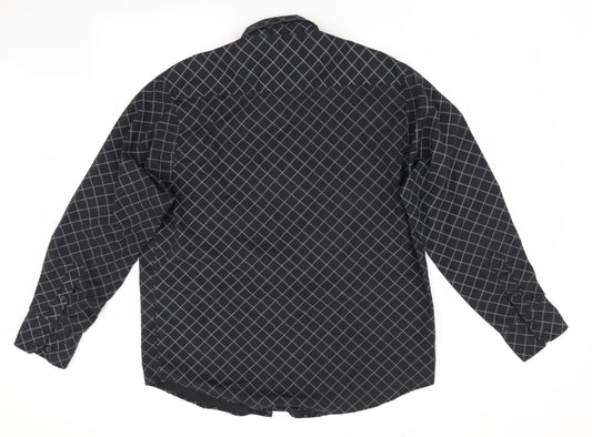 Mens UK Size L Freeport Grey Button-Up Long Sleeve Casual Shirt