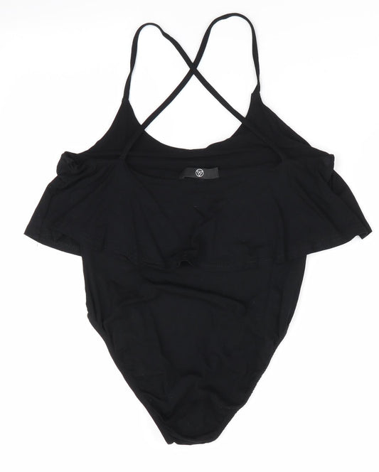Womens UK Size 10 Missguided One-Piece Black Bodysuit