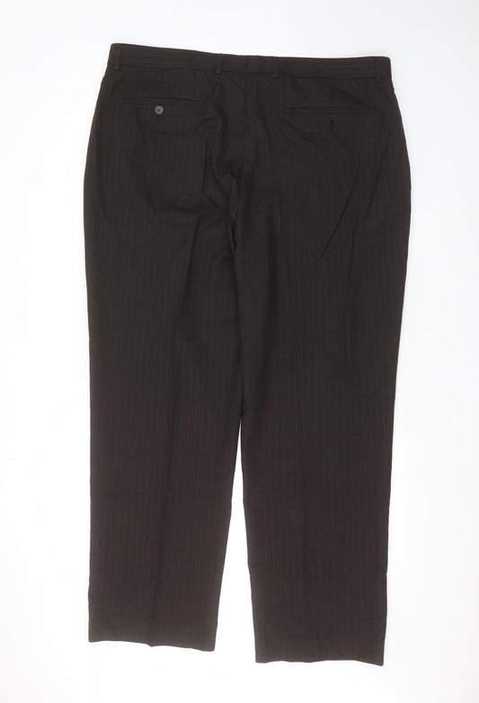 Womens UK Size 42 in Debinhams Regular Fit Dress Pants Brown Trousers