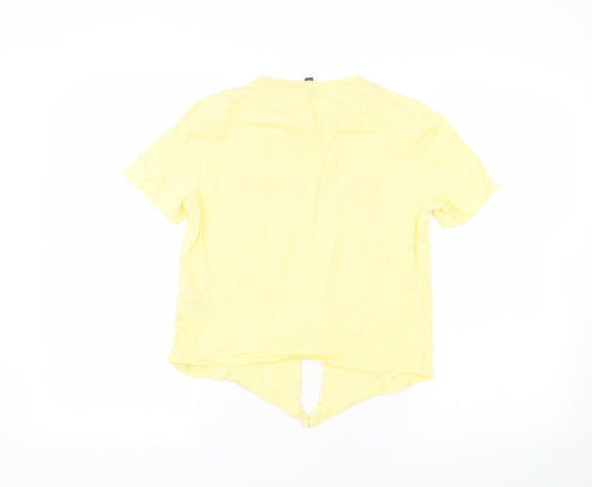 Womens UK Size XS H&M Yellow Basic T-Shirt
