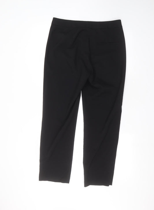 Womens UK Size 10 Papaya Regular Fit Black Trousers