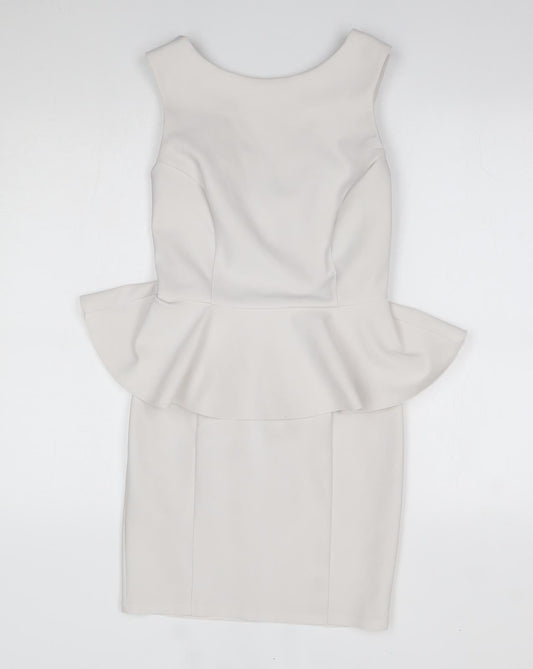 Topshop Womens White Sheath Size 10