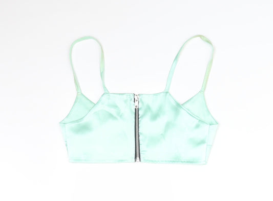 PRETTYLITTLETHING Womens Green Basic T-Shirt Size 6