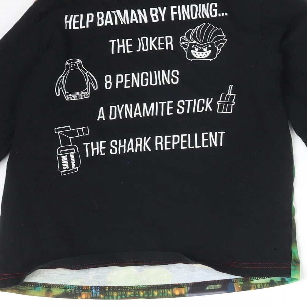 Brand and care label for George boys’ multicoloured basic t-shirt, size 7-8, years - lego batman
