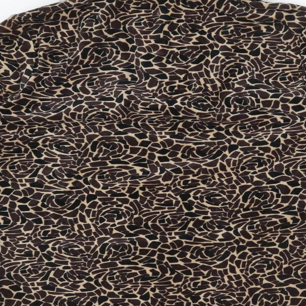 Brand and care label for Dash women’s multicoloured animal print jumper, size UK 10