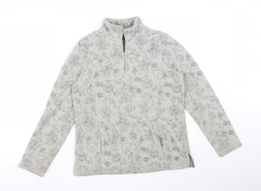 Additional front view of Dash women’s grey floral jumper, size UK 10