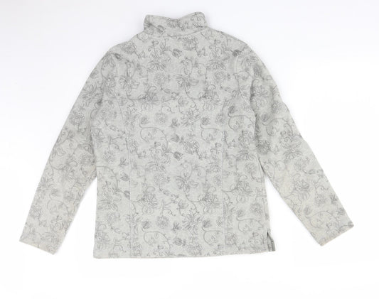 DASH Womens Grey Floral Pullover Jumper Size 10