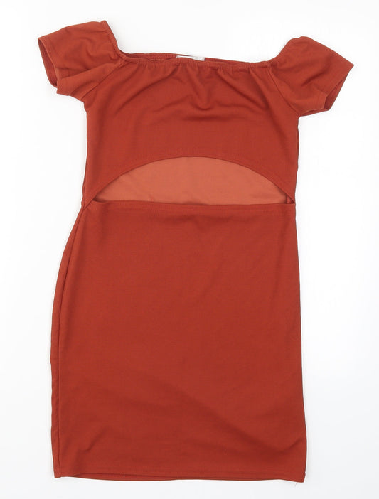 Additional front view of In the Style women’s red mini, size UK 10