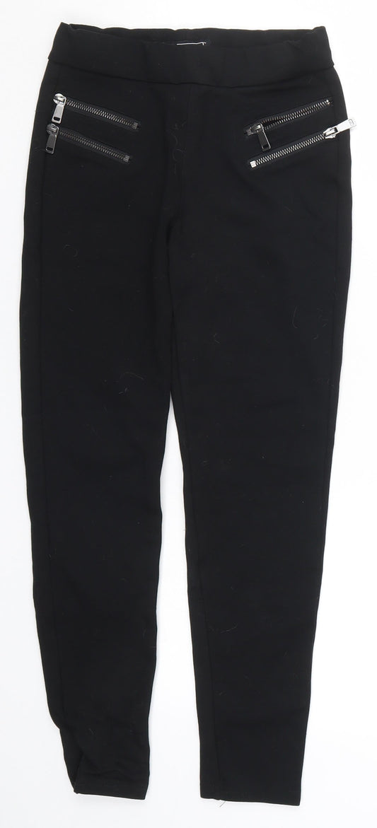Womens UK Size 8 Avenue Regular Fit Carrot Black Trousers
