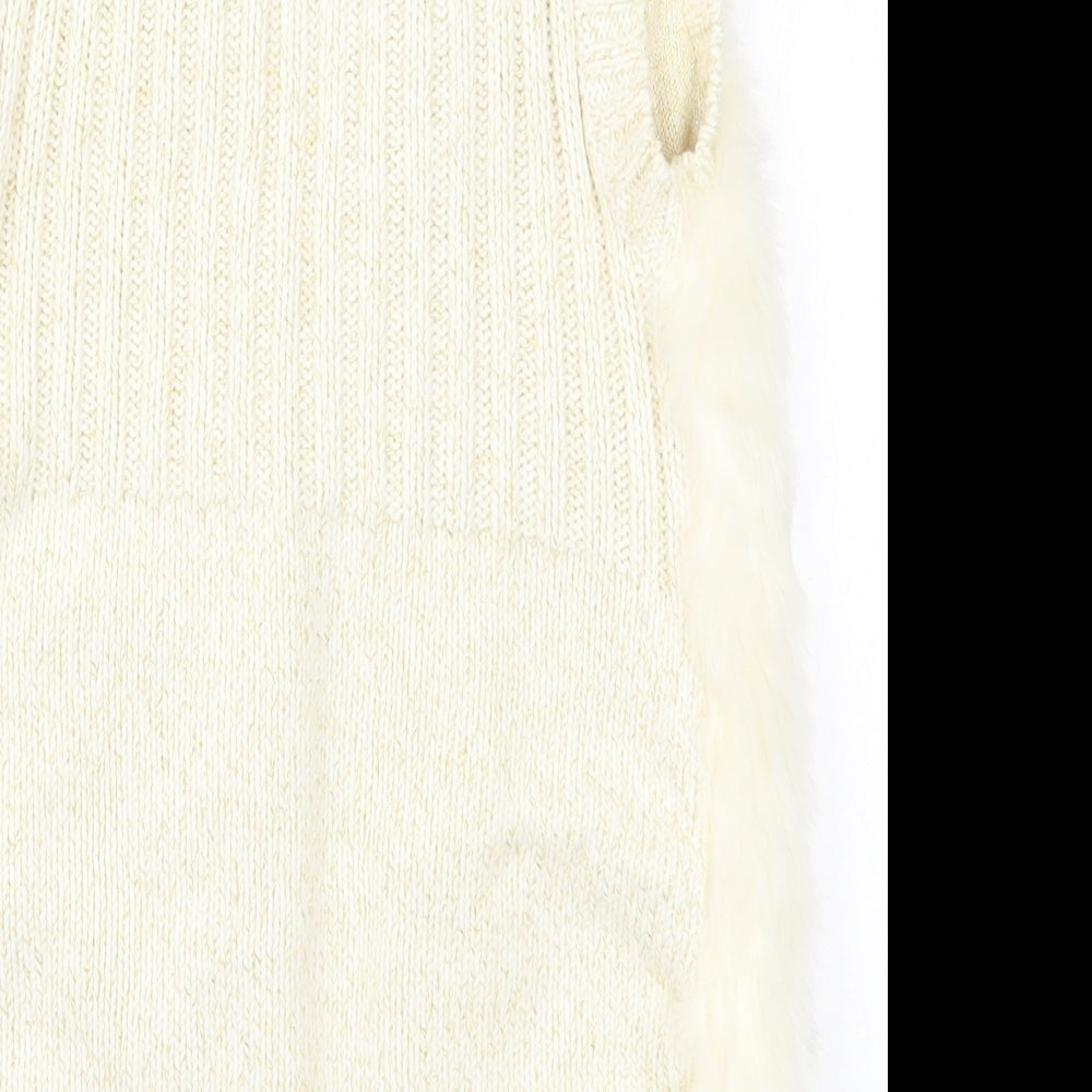Max Studio Girls Beige Knit Cardigan Jumper Size 12 Years