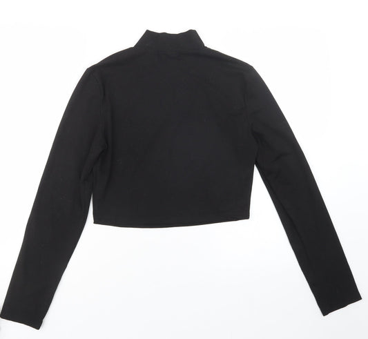 SheIn Womens Black Cropped T-Shirt Size L