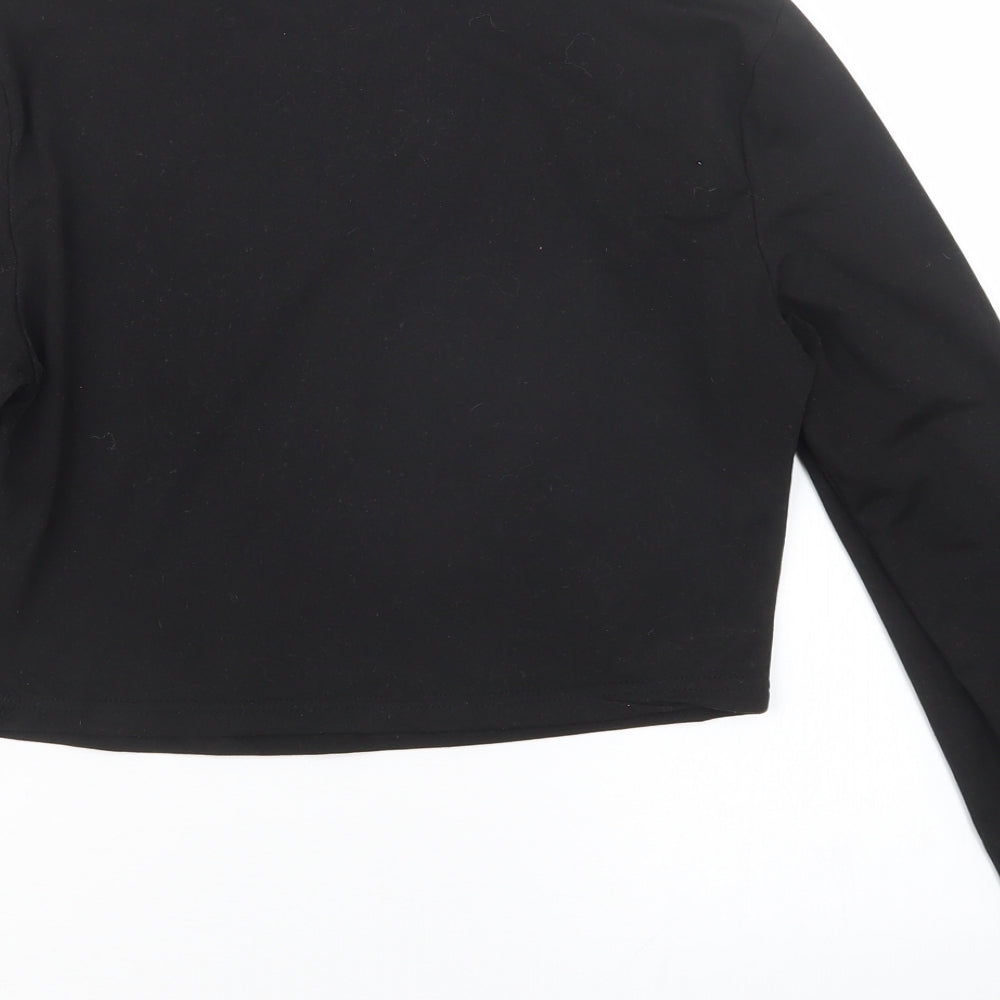 SheIn Womens Black Cropped T-Shirt Size L