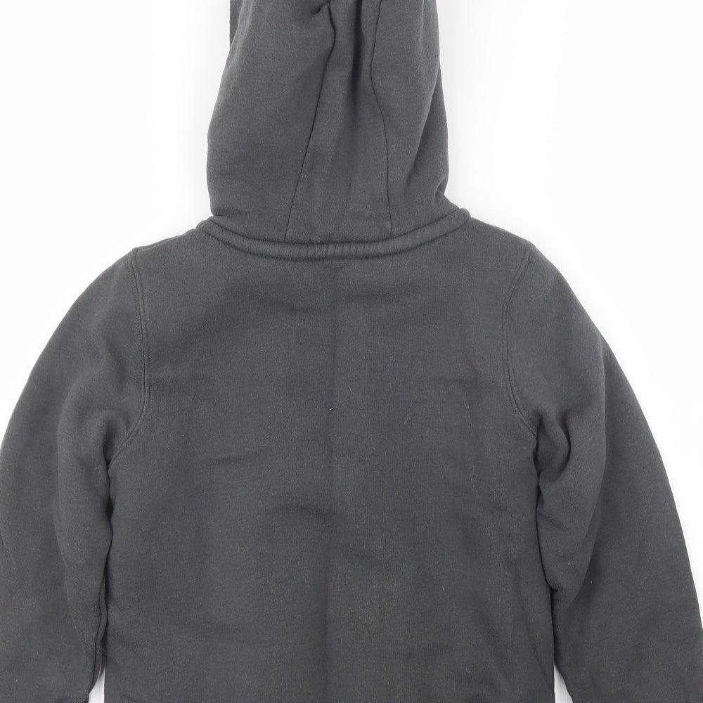 Brand and care label for Nutmeg girls’ grey jacket, size 8-9, years