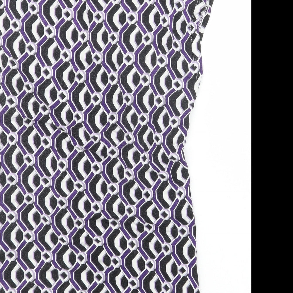 Womens UK Size 8 South Purple Basic T-Shirt