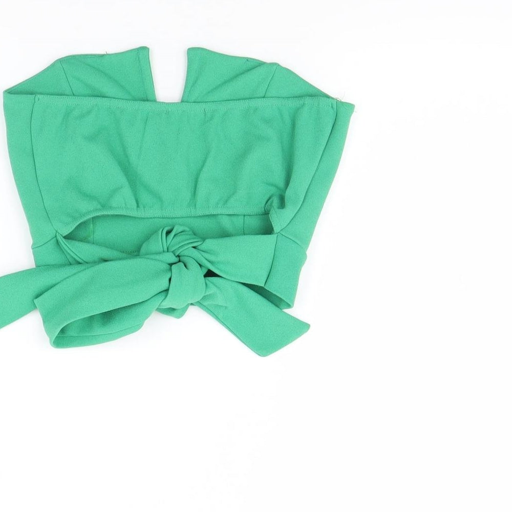 Boohoo Womens Green Cropped Tank Size 10