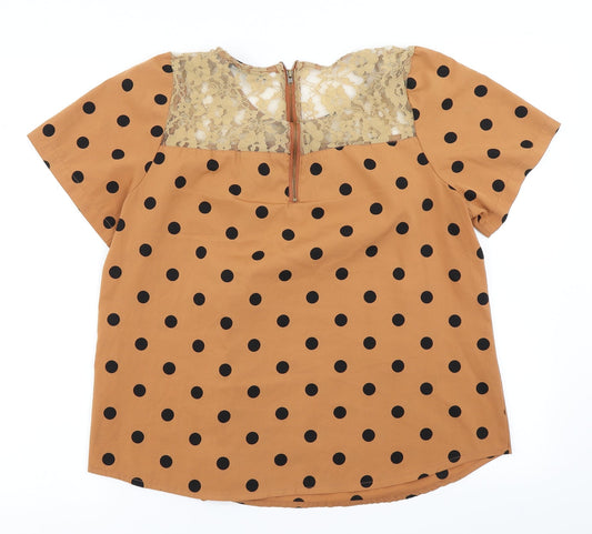 Womens UK Size 14 Atmosphere Brown Basic Blouse