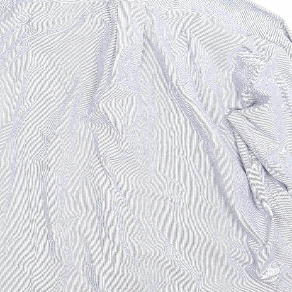 Mens UK Size 16 NEXT Blue Button-Up Long Sleeve Casual Shirt