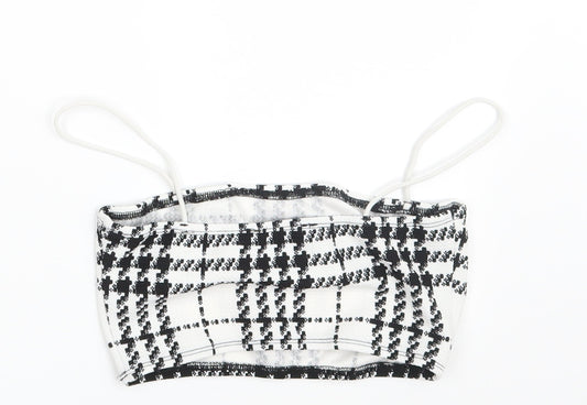 SheIn Womens White Check Cropped Tank Size XS