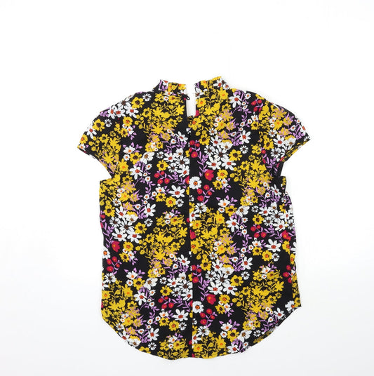Apricot Womens Black Floral Basic Blouse Size 10