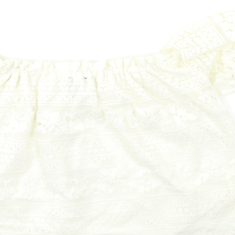 Womens UK Size 12 New Look White Basic Blouse