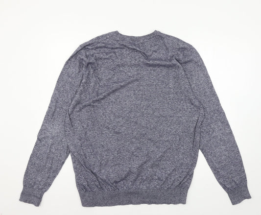 Boston Crew Mens Blue Knit Pullover Jumper Size L