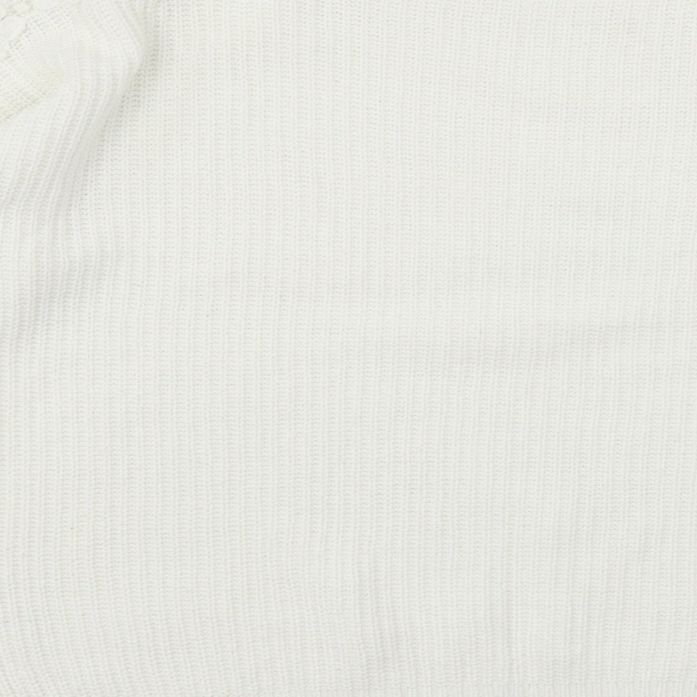 TU Womens White Knit Pullover Jumper Size 8