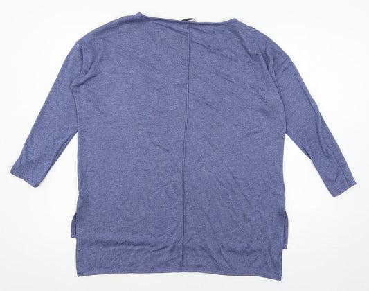 George Womens Blue Knit Pullover Jumper Size 8