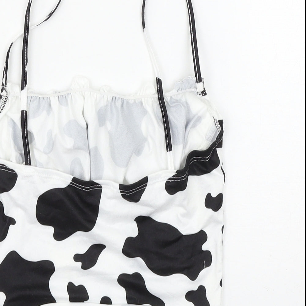 SheIn Womens White Animal Print Jersey Basic Tank Size XS