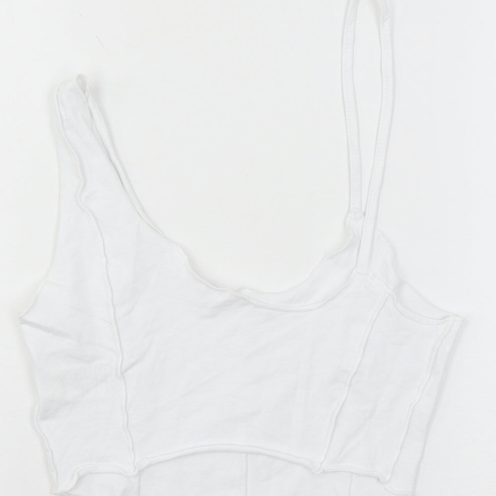 SheIn Womens White Jersey Basic Tank Size XS