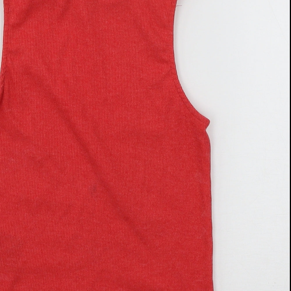 Womens UK Size XS Divided Red Basic T-Shirt