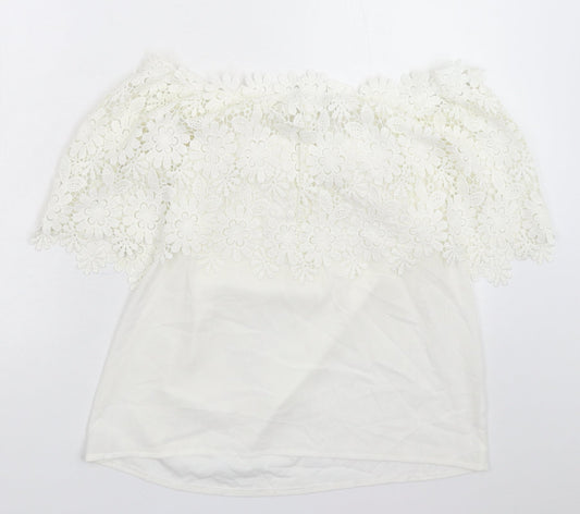 Womens UK Size L Isassy White Basic Blouse