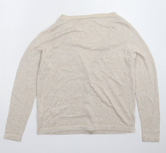 Villa Womens Beige Knit Cardigan Jumper Size M