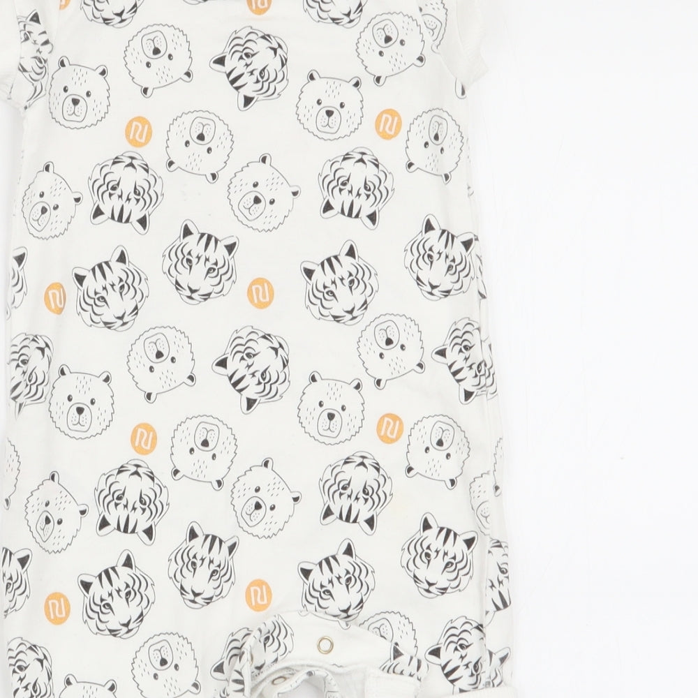 River Island Boys White Animal Print Babygrow One-Piece Size 0-3 Months