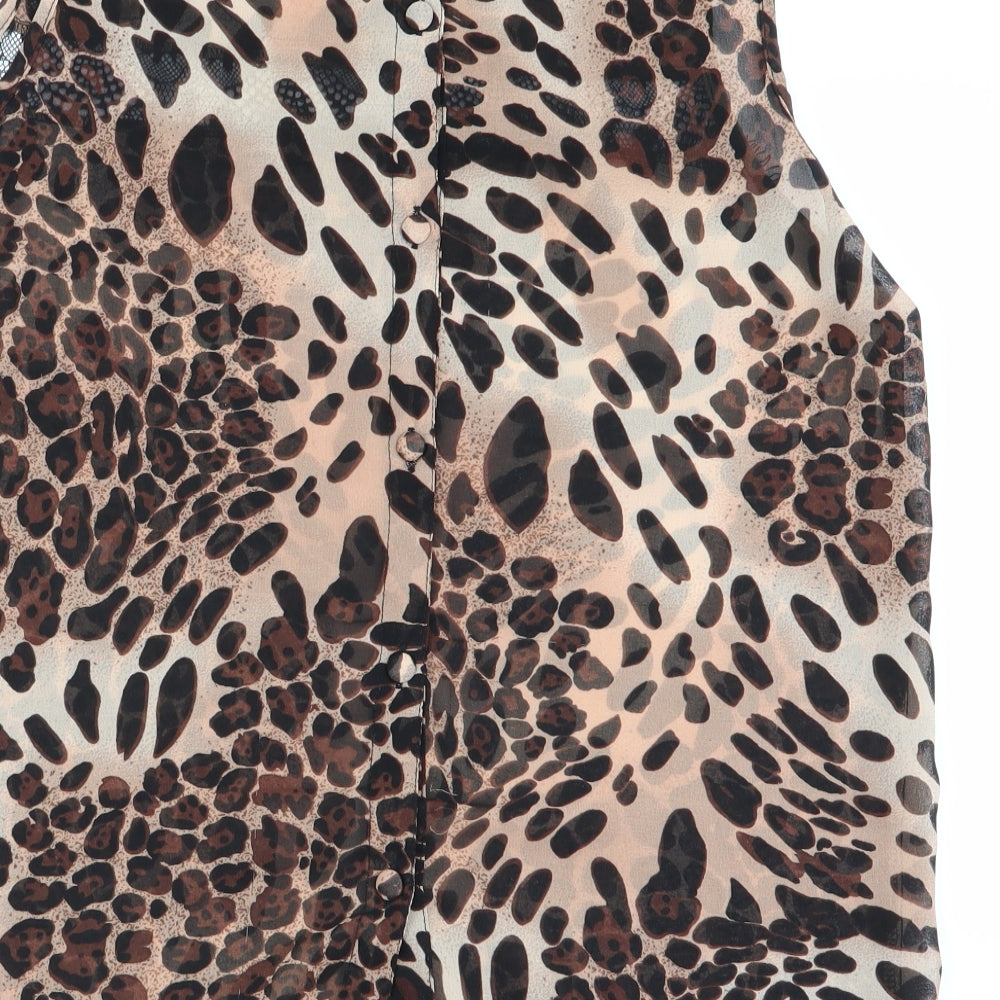 Primark Womens Multicoloured Animal Print Basic Blouse Size 10
