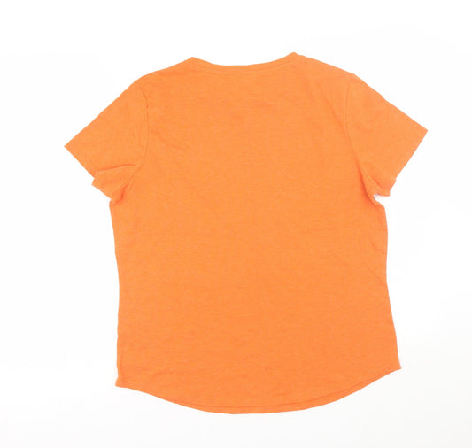 George Womens Orange Basic T-Shirt Size 14