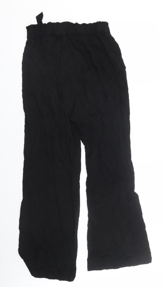 Womens UK Size 10 H&M Regular Fit Capri Black Trousers