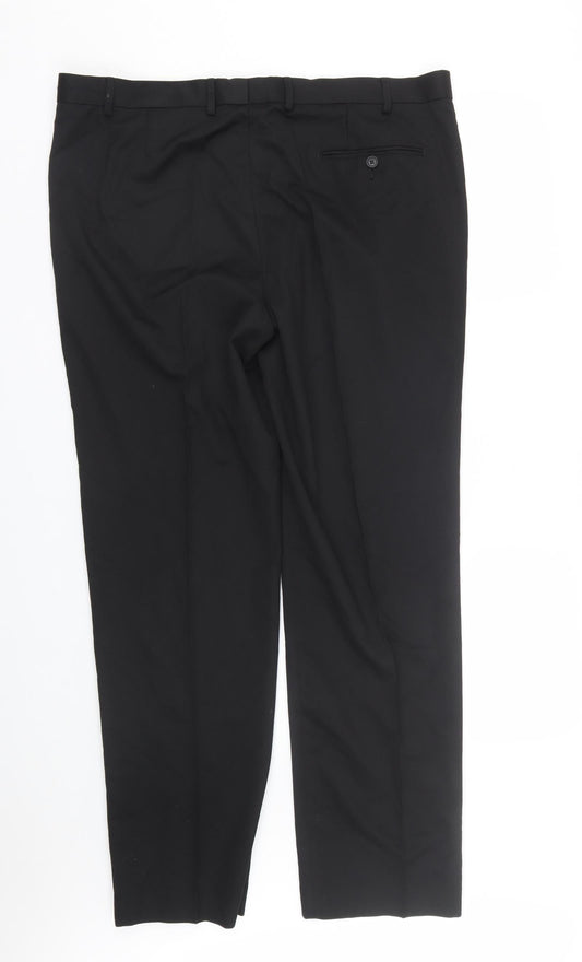 Womens UK Size 40 M&S Regular Fit Black Trousers