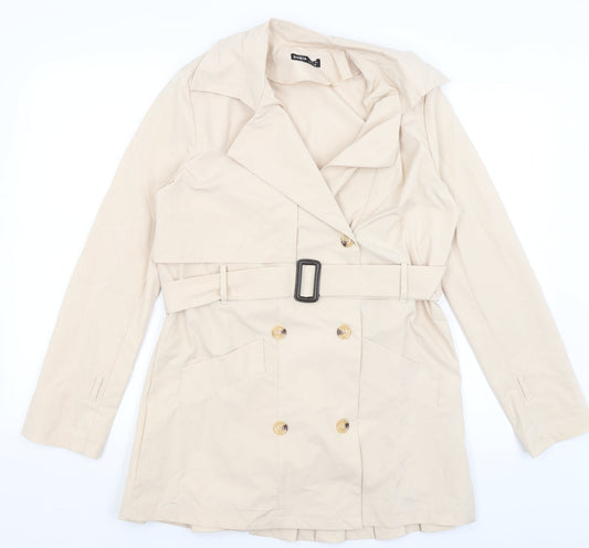 SheIn Womens Beige Overcoat Coat Size S